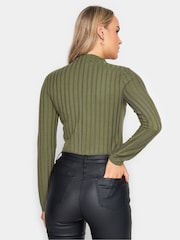 Long Tall Sally Green Wide Ribbed T-Shirt - Image 2 of 4