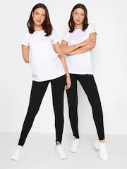 Long Tall Sally Black Stretch Cotton Leggings 2 Pack - Image 1 of 4