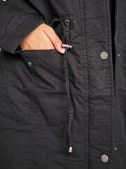 Long Tall Sally Black Faux Fur Trim Parka - Image 10 of 11