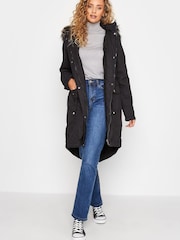 Long Tall Sally Black Faux Fur Trim Parka - Image 2 of 11