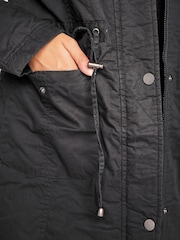 Long Tall Sally Black Faux Fur Trim Parka - Image 6 of 11