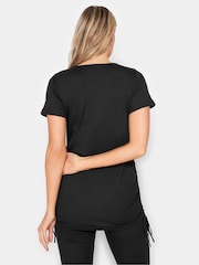 Long Tall Sally Black Maternity Drawstring Ruched T-Shirt - Image 2 of 4