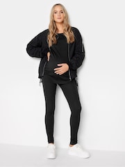 Long Tall Sally Black Maternity Drawstring Ruched T-Shirt - Image 3 of 4
