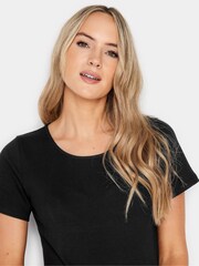 Long Tall Sally Black Maternity Drawstring Ruched T-Shirt - Image 4 of 4