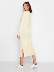 Long Tall Sally Natural Ribbed Long Sleeve Midaxi Dress - Image 2 of 4