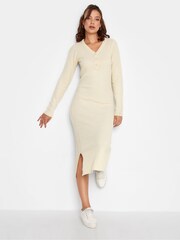 Long Tall Sally Natural Ribbed Long Sleeve Midaxi Dress - Image 3 of 4