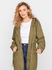 Long Tall Sally Green Washed Twill Parka - Image 1 of 5