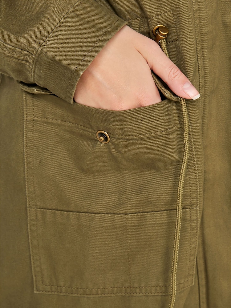 Long Tall Sally Green Washed Twill Parka - Image 5 of 5