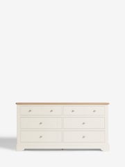 Chalk White Hampton Painted Oak Collection 6 Drawer Wide Chest Of Drawers - Image 4 of 7