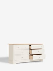Chalk White Hampton Painted Oak Collection 6 Drawer Wide Chest Of Drawers - Image 6 of 7