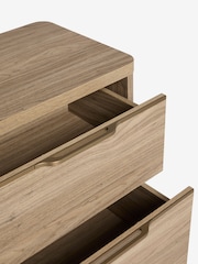 Mid Natural Arlo Arlo Oak Effect 2 Drawer Wide Bedside Table - Image 9 of 9
