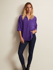 Phase Eight Purple Cynthia Longline Shirt - Image 3 of 6