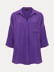 Phase Eight Purple Cynthia Longline Shirt - Image 6 of 6