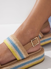 Blue/Yellow Espadrille Flatform Sandals - Image 2 of 8