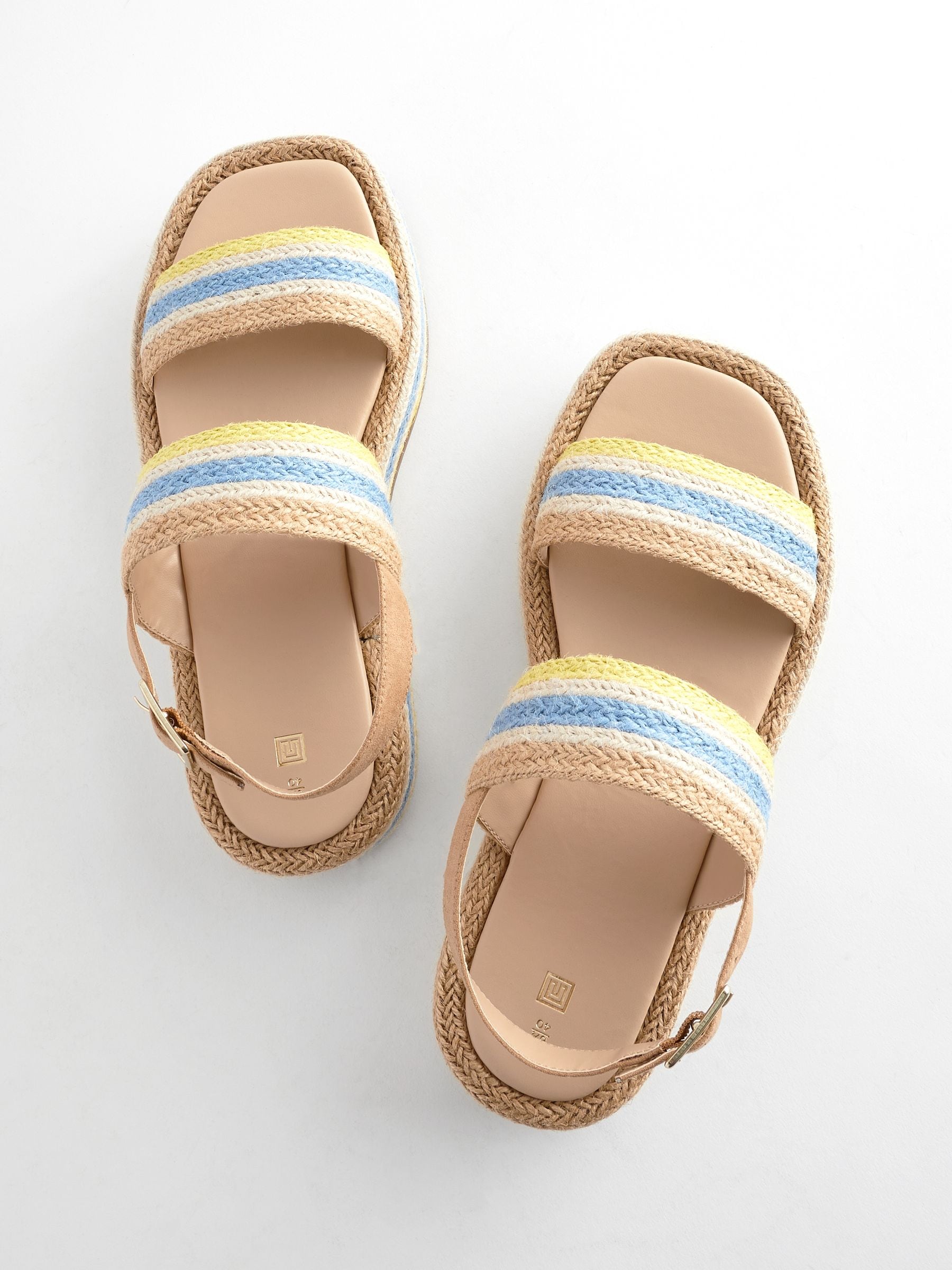 Buy Blue Yellow Espadrille Flatform Sandals from Next Luxembourg