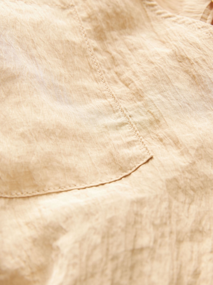 Tan Brown Crinkle Long Sleeve Wrap Shirt - Image 5 of 5 Tan Brown Crinkle Long Sleeve Wrap Shirt - Image 5 of 5