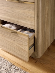Mid Natural Arlo Oak Effect 6 Drawer Chest of Drawers - Image 12 of 12