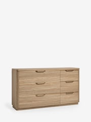 Mid Natural Arlo Oak Effect 6 Drawer Chest of Drawers - Image 6 of 10