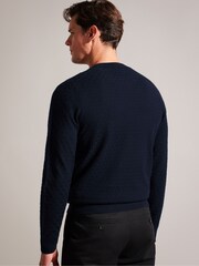 Ted Baker Blue Loung Long Sleeve T Stitch Crew Neck T-Shirt - Image 2 of 5