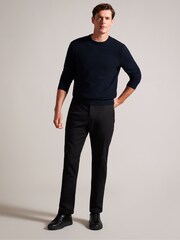Ted Baker Blue Loung Long Sleeve T Stitch Crew Neck T-Shirt - Image 3 of 5