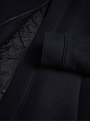Ted Baker Blue Ederson Wool Blend Funnel Neck Coat - Image 6 of 6