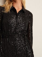 Phase Eight Alessandra Sequin Shirt Black Jumpsuit - Image 6 of 7