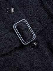 Ted Baker Slim Fit Lyddiia Blue Coat With Faux Fur Collar And Cuffs - Image 6 of 6