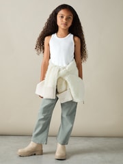 Reiss White Violet 4-9 yrs Cotton Blend Ribbed Vest - Image 3 of 6