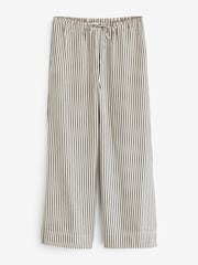 Black and White Textured Stripe Wide Leg Trousers - Image 5 of 6