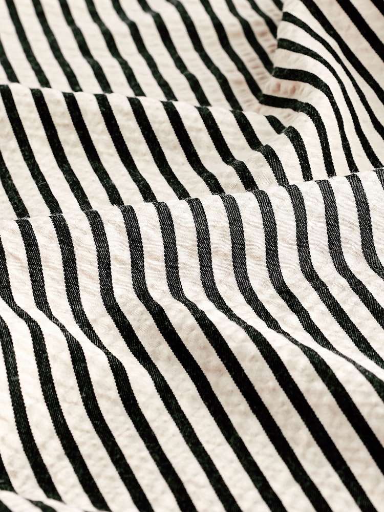 Black and White Textured Stripe Wide Leg Trousers - Image 6 of 6