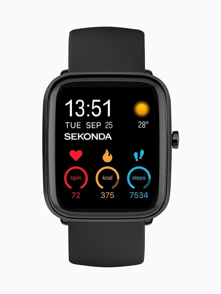 Sekonda Unisex Motion Plus Black Smartwatch With Case And Silicone Strap With LCD Dial - Image 2 of 6