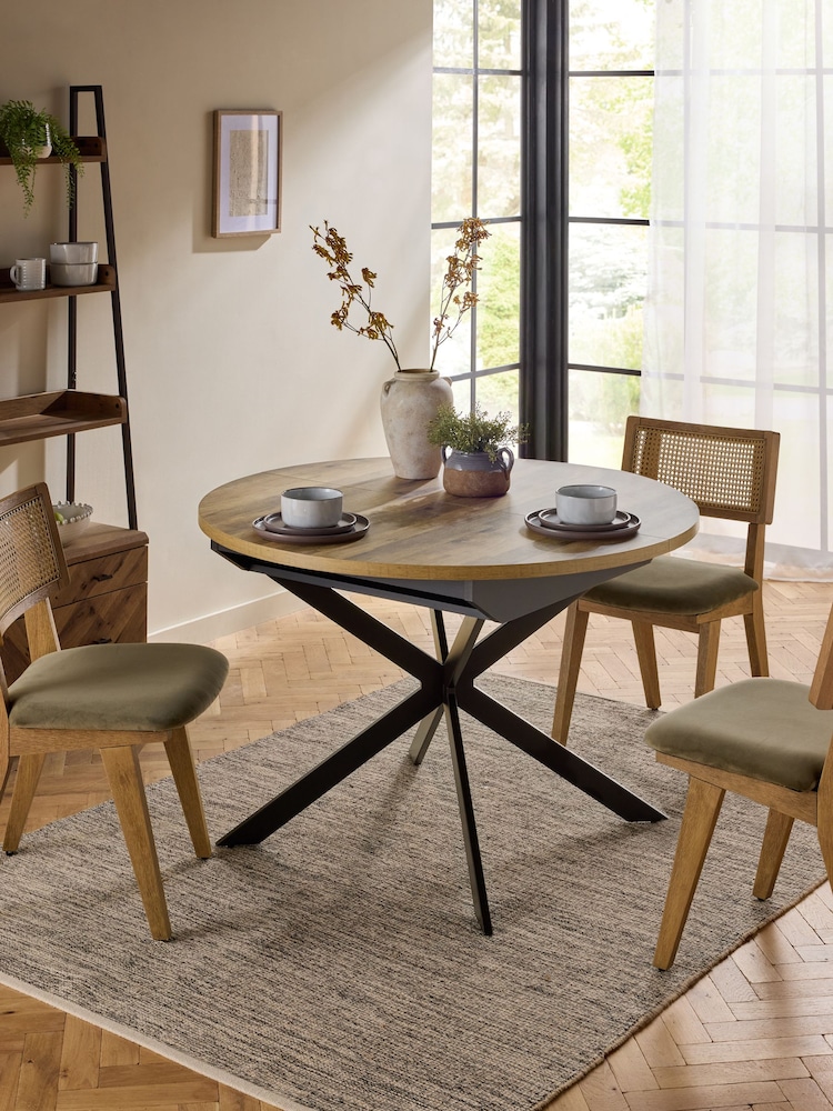 Dark Bronx 4 to 6 Seater Foldable Extending Round Dining Table - Image 1 of 9