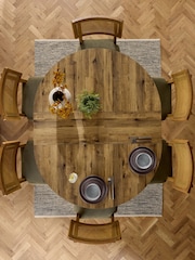 Dark Bronx 4 to 6 Seater Foldable Extending Round Dining Table - Image 3 of 9