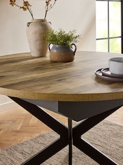 Dark Bronx 4 to 6 Seater Foldable Extending Round Dining Table - Image 5 of 9