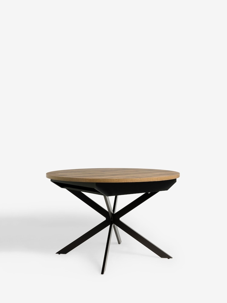 Dark Bronx 4 to 6 Seater Foldable Extending Round Dining Table - Image 6 of 6