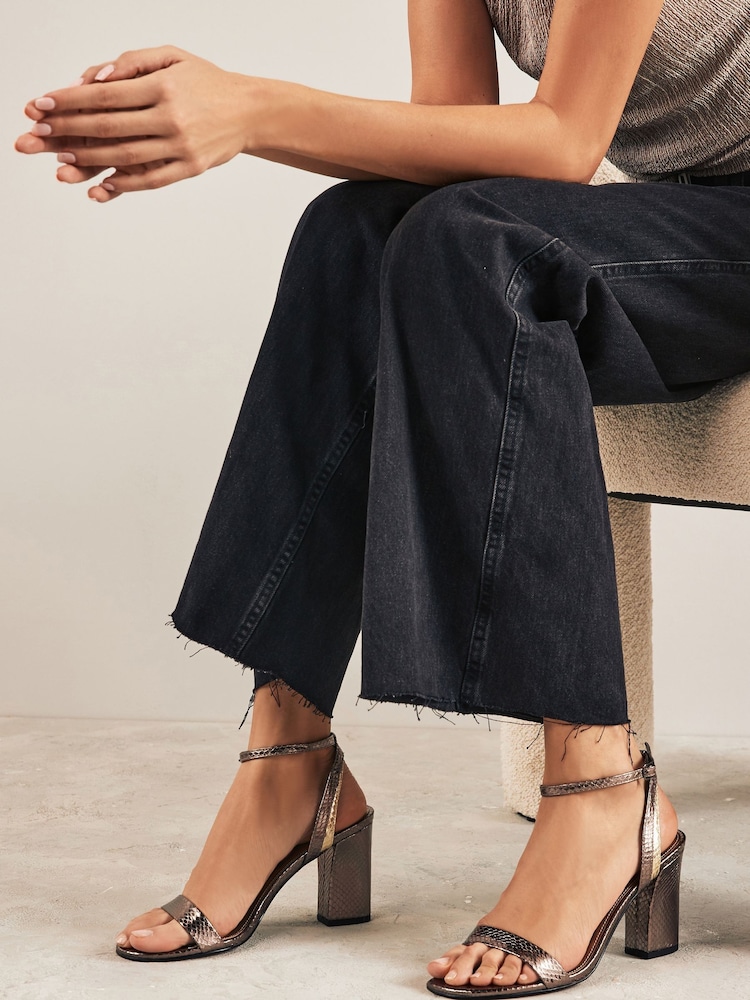 Metallic Extra Wide Fit Forever Comfort® Block Heel Sandals - Image 2 of 8