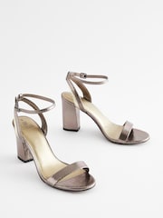 Metallic Extra Wide Fit Forever Comfort® Block Heel Sandals - Image 4 of 8