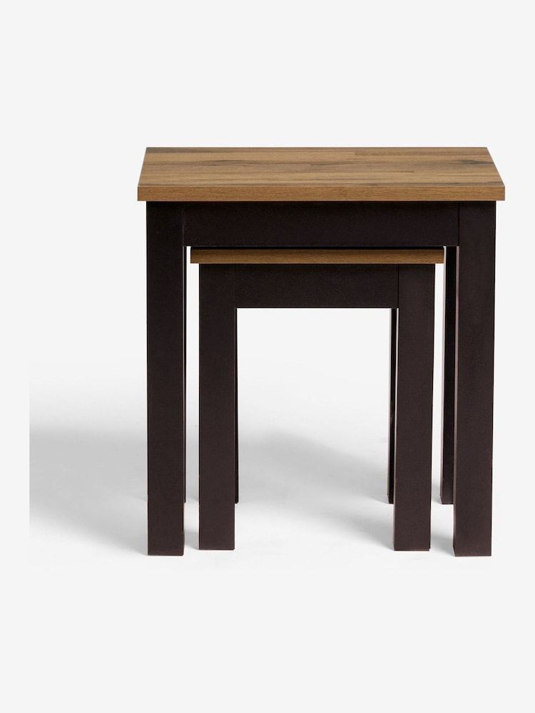 Dark Bronx Oak Effect Nest of Tables - Image 2 of 7 Dark Bronx Oak Effect Nest of Tables - Image 2 of 7