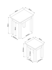 Dark Bronx Oak Effect Nest of Tables - Image 7 of 8