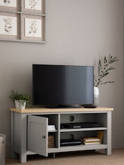 Dove Grey Malvern Oak Effect Up to 50 inch Slim TV Unit - Image 3 of 10