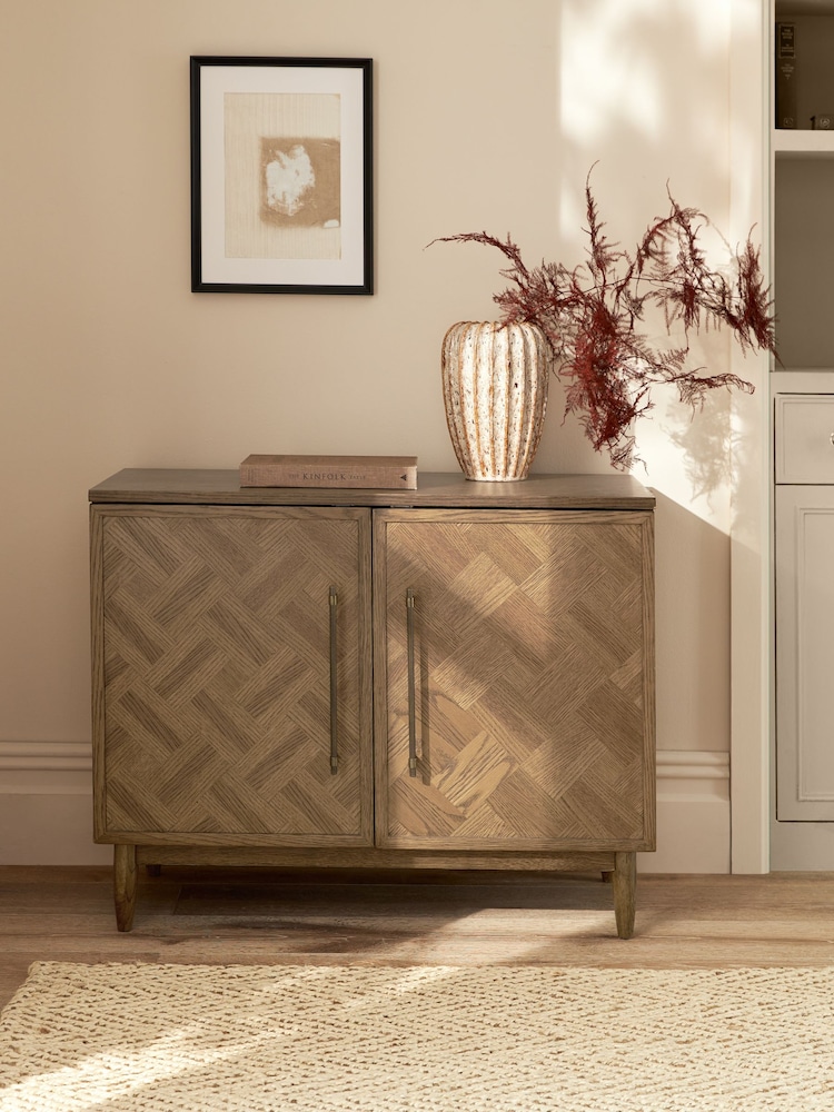 Dark Clayton Oak Marquetry Small Sideboard - Image 1 of 9
