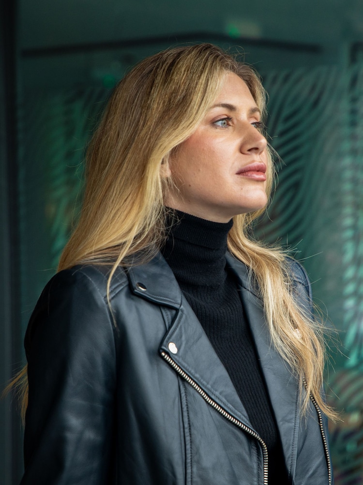 Lakeland Leather Blue Thirlmere Leather Biker Jacket - Image 2 of 8