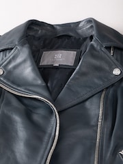 Lakeland Leather Blue Thirlmere Leather Biker Jacket - Image 8 of 8