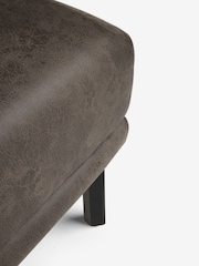 Monza Faux Leather Peppercorn Brown Bronx Left Hand Dining Table And 8 Seater Corner Bench Set - Image 10 of 13