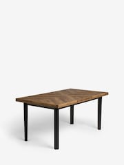 Monza Faux Leather Peppercorn Brown Bronx Left Hand Dining Table And 8 Seater Corner Bench Set - Image 7 of 13