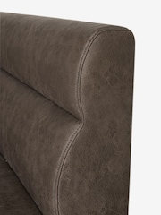 Monza Faux Leather Peppercorn Brown Bronx Left Hand Dining Table And 8 Seater Corner Bench Set - Image 9 of 13