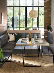 Monza Faux Leather Dark Grey Curtis Left Hand Corner Dining Table and Bench Set - Image 2 of 5