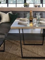 Monza Faux Leather Dark Grey Curtis Left Hand Corner Dining Table and Bench Set - Image 3 of 5