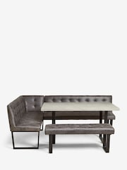 Monza Faux Leather Dark Grey Curtis Left Hand Corner Dining Table and Bench Set - Image 5 of 5