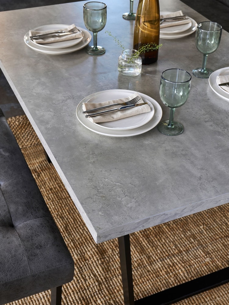 Monza Faux Leather Dark Grey Curtis Right Hand Corner Dining Table and Bench Set - Image 2 of 7